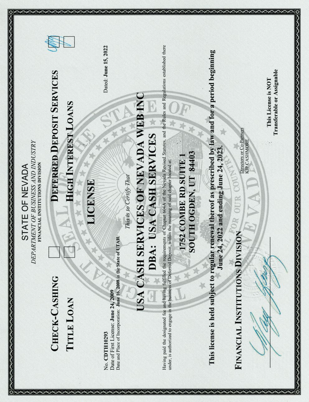 Nevada License